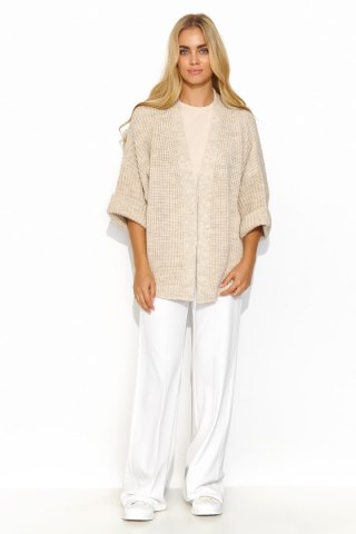 Sweter Kardigan Model S145 Beige Melange - Makadamia