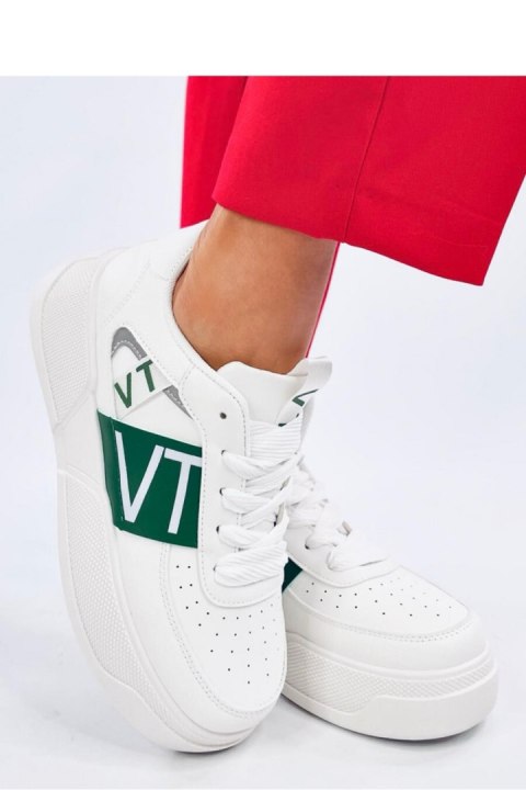 Sneakersy na platformie STERRY WHITE GREEN - Inello