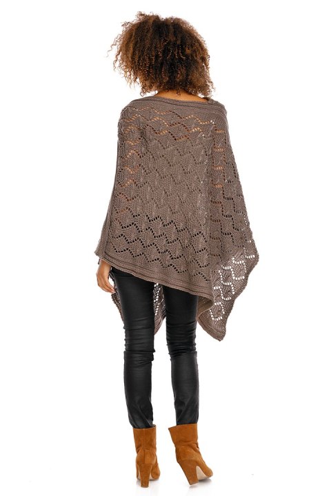 Sweter Poncho model 30012 Mocca - PeeKaBoo