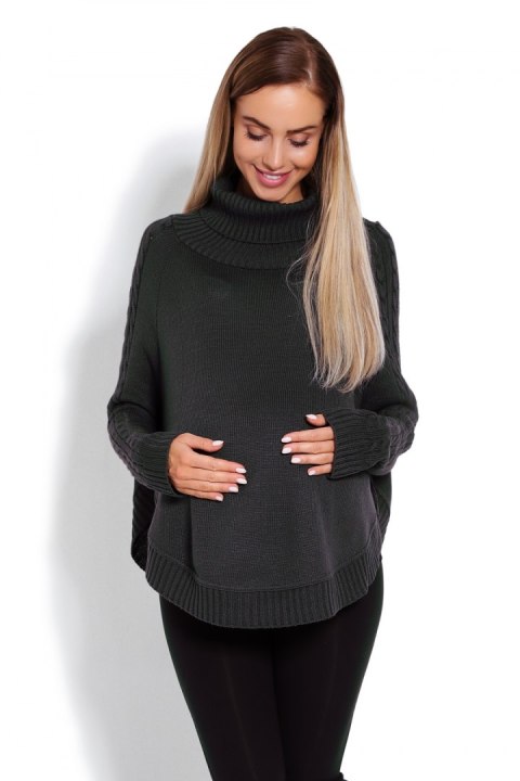 Sweter Ponczo Model 70009C Grafit - PeeKaBoo