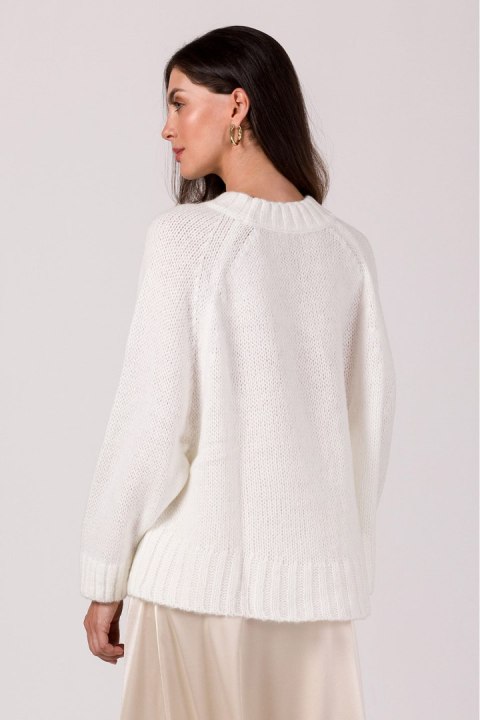 Sweter Damski Model BK105 White - BE Knit