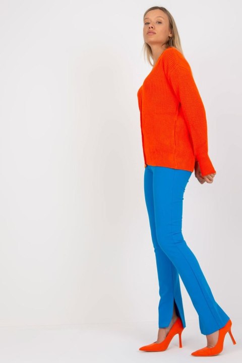 Sweter Kardigan Model LC-SW-0321.06X Orange - Rue Paris