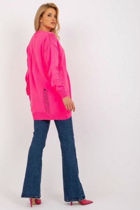 Sweter Kardigan Model LC-SW-8042.69 Fluo Pink - Rue Paris