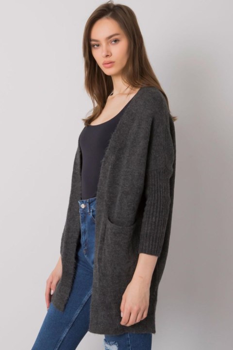 Sweter Kardigan Model ASM-SW-7560.96P Dark Grey - Rue Paris