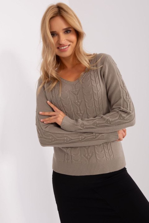 Sweter Damski Model AT-SW-2329.98P Dark Beige - AT