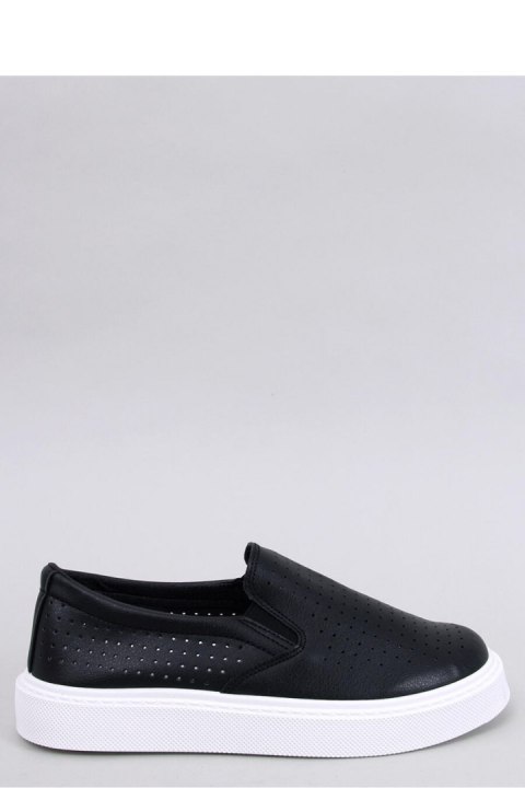 Trampki slip-on ażurowe TOWNS BLACK - Inello