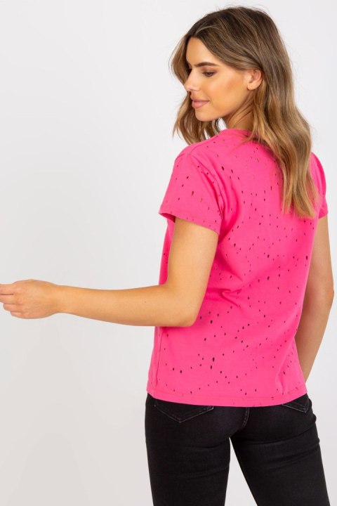 T-shirt Damski Model FA-TS-6967.77P Dark Pink - Fancy