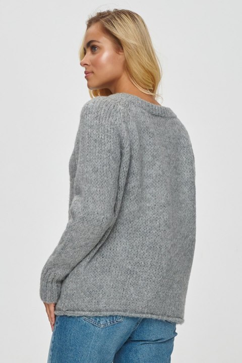 Sweter Damski Model S150 Grey Melange - Makadamia